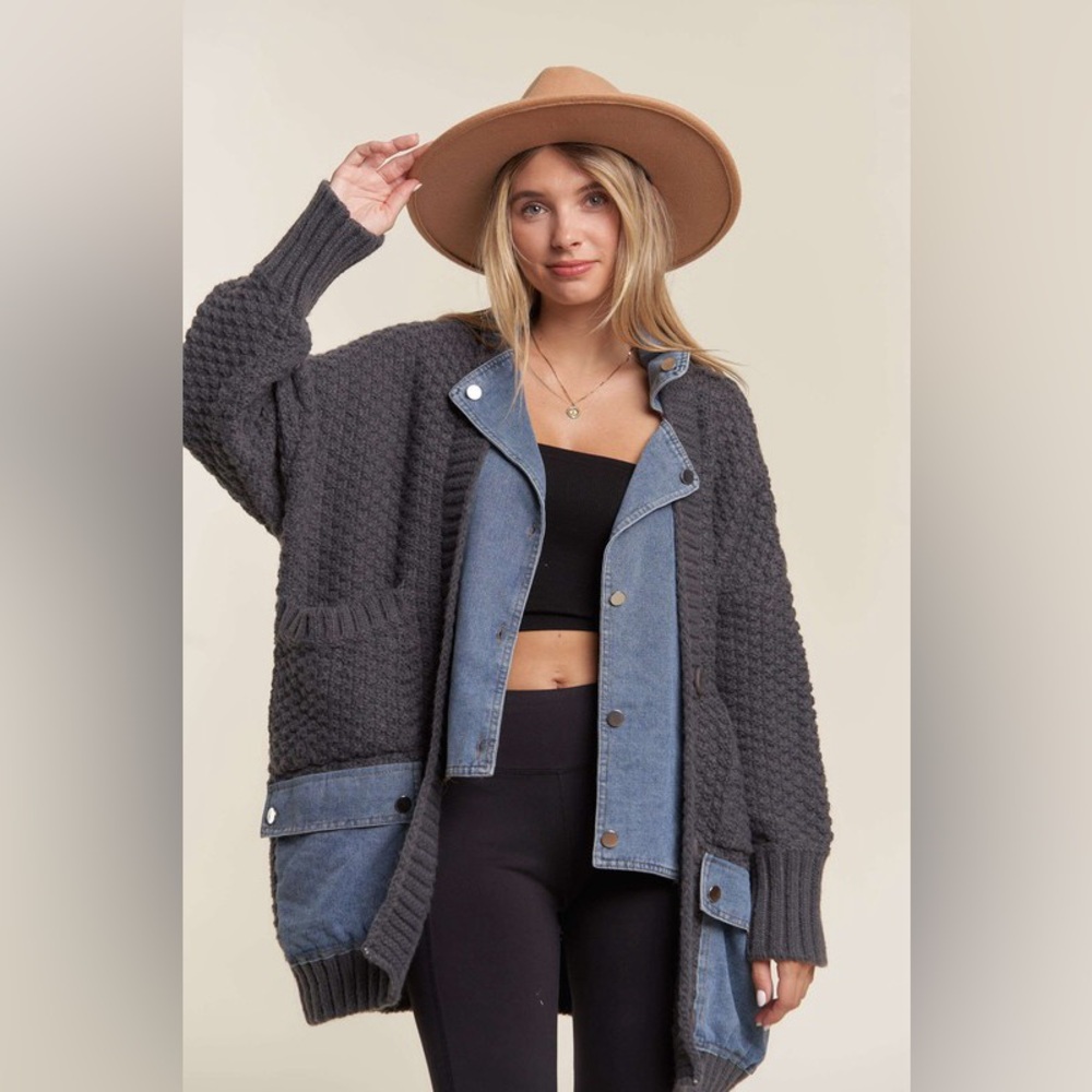Gray and Blue Women's Jacket